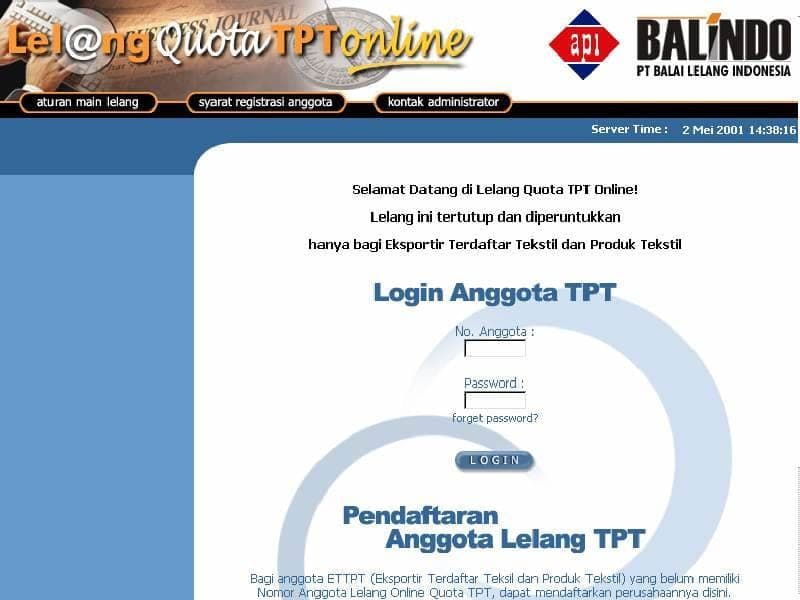 Lelang Quota TPT Online - Balindo — 1