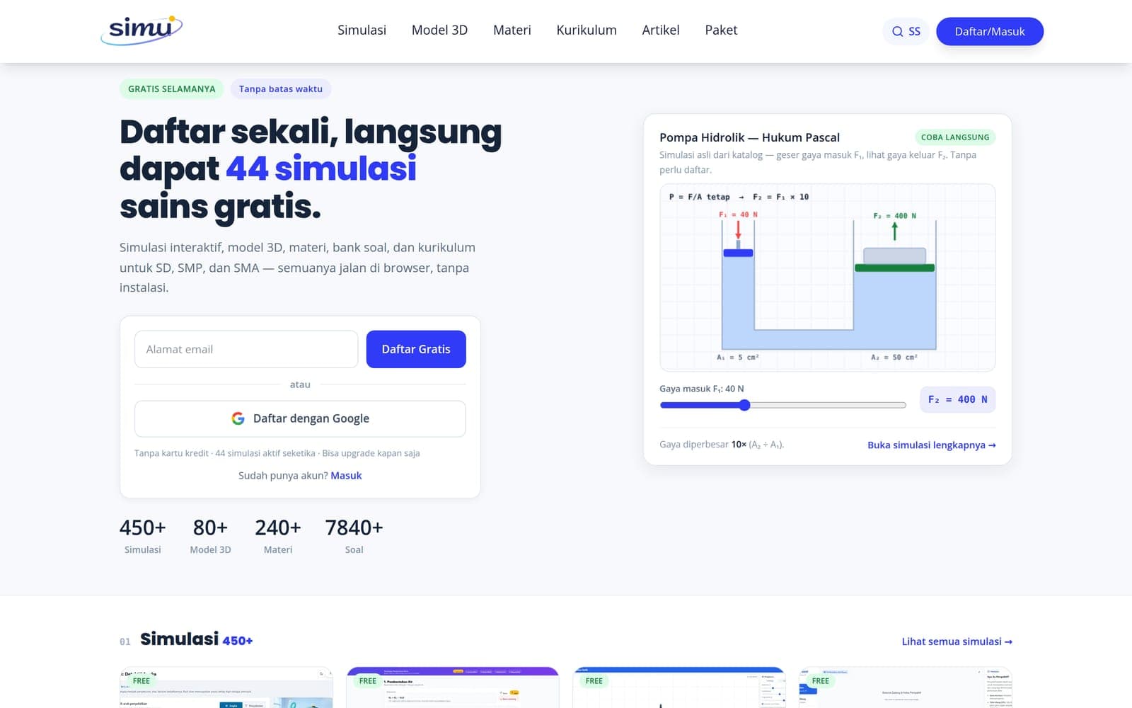 Simu — Platform Pembelajaran Sains Interaktif