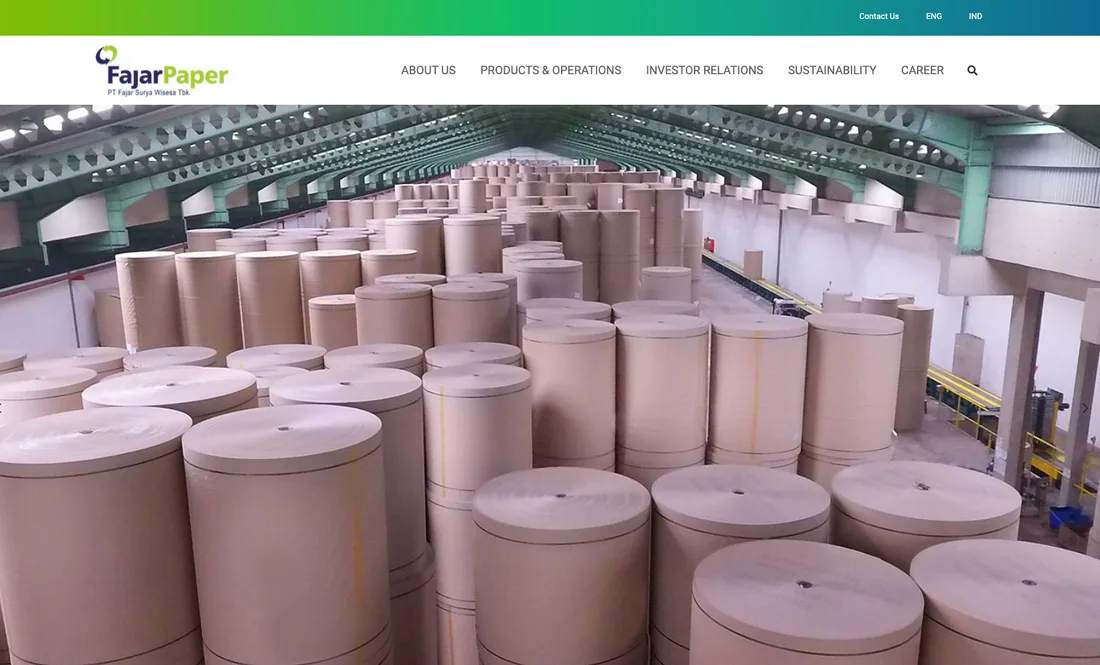 Contoh website Fajar Paper karya NetDesain