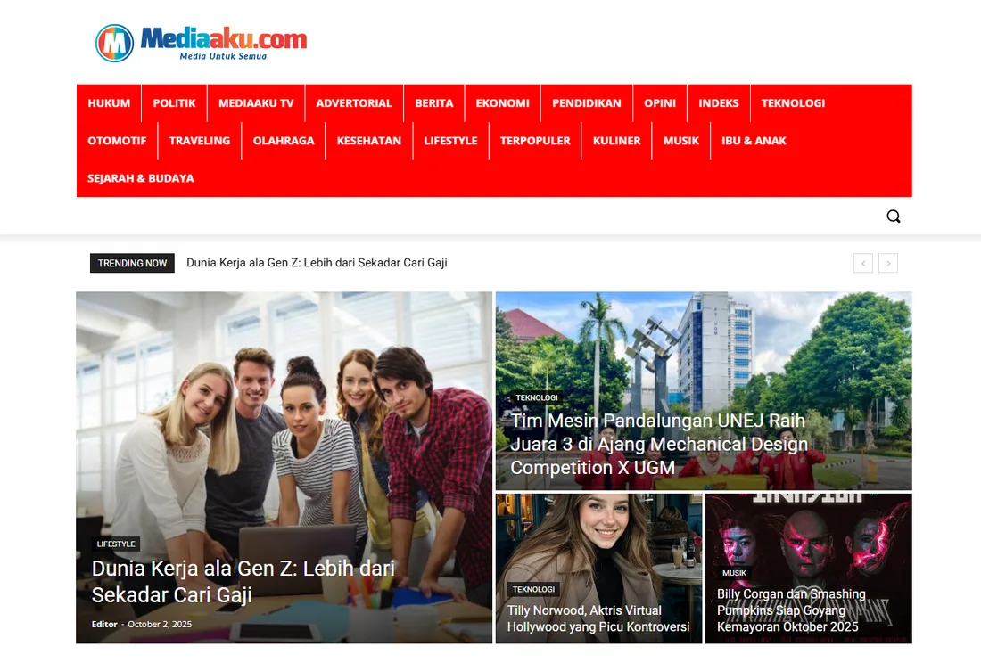 Contoh portal MediaAku karya NetDesain