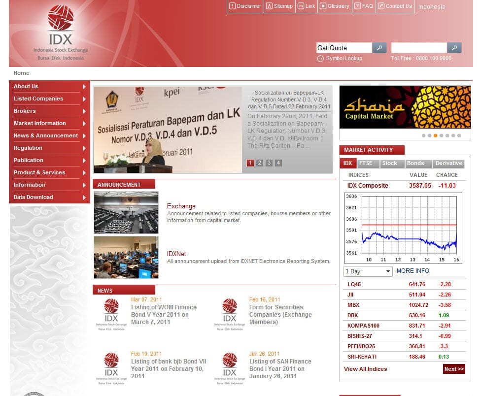 Indonesia Stock Exchange (IDX) — 1