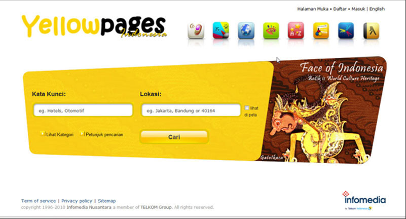 Website yellowpages.co.id