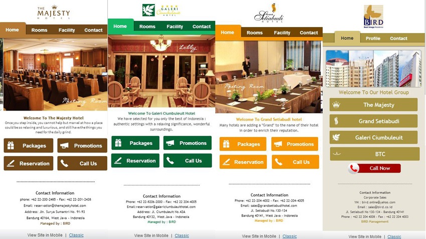 Peluncuran 3 Mobile Website Hotel