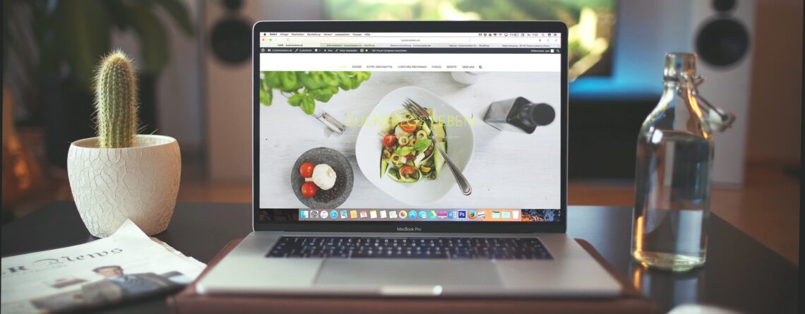 MacBook Pro showing vegetable dish