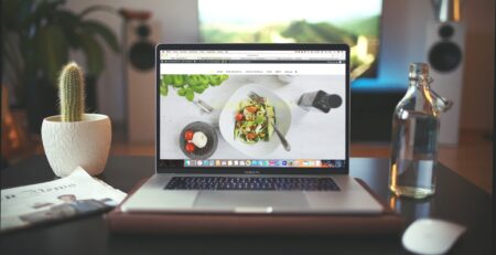 MacBook Pro showing vegetable dish